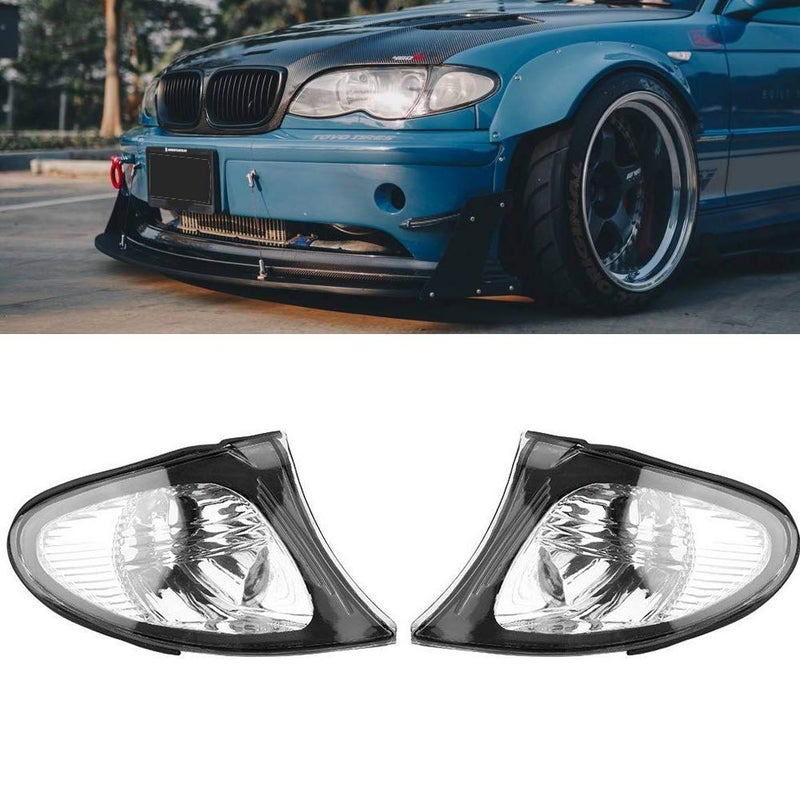 TEANTECH Clear Corner Signal Light,1 Pair Turn Signal Corner Light Lamp Lens Replacement For BMW E46 3-Series 4DR 2002-2005 Sedan Clear Corner Parking Marker Light Lens - Image 1